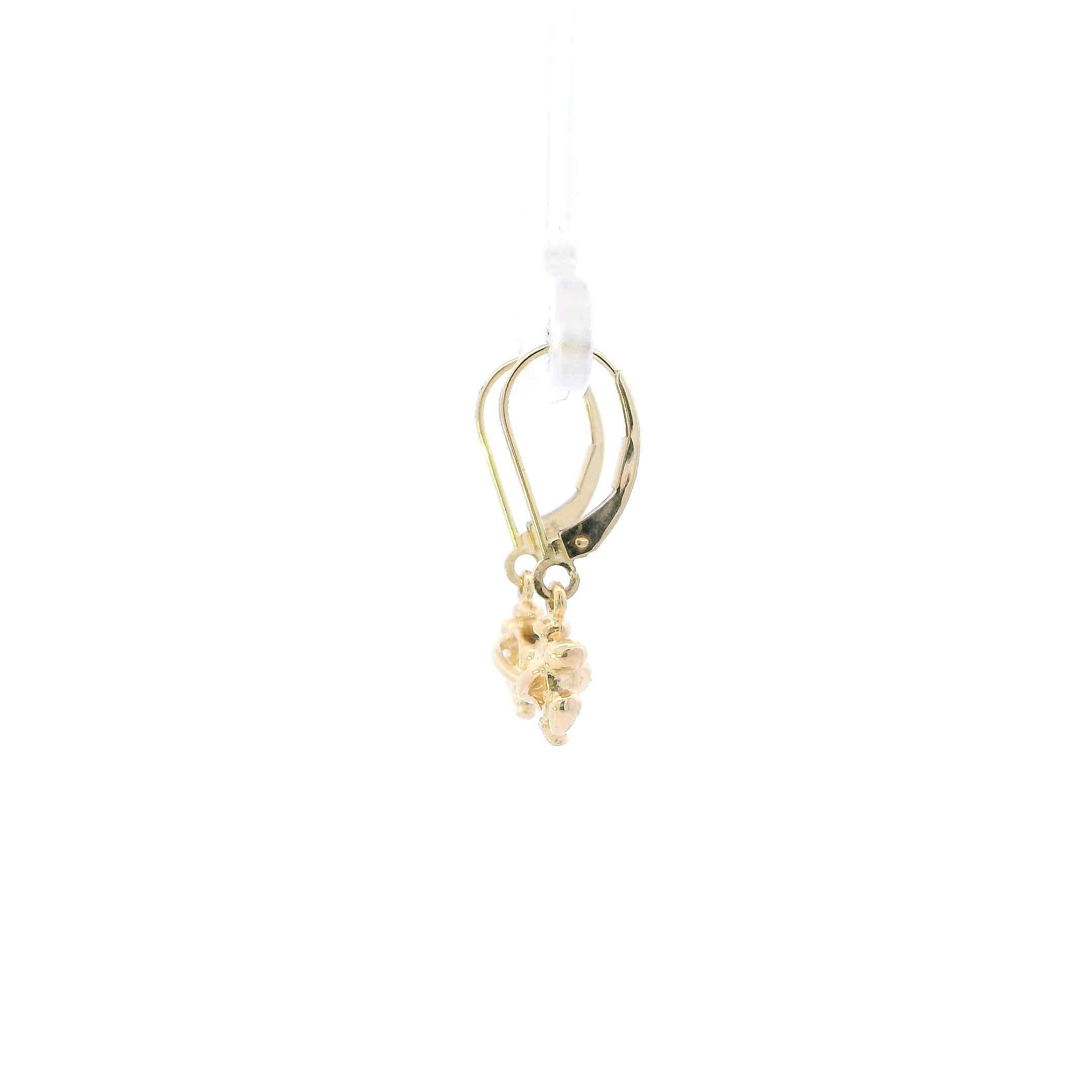 14K Hawaiian Sea Turtle Dangle Leverback Earrings