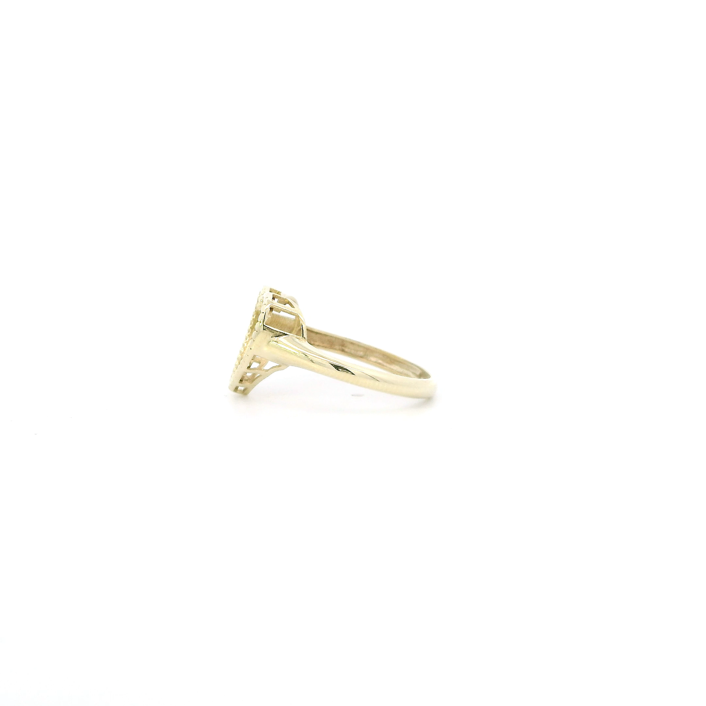 10K Yellow Gold Diamond Cut Heart Womens Ring