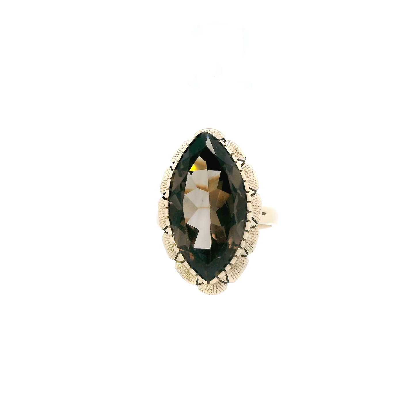 14K Yellow Gold Smokey Quartz