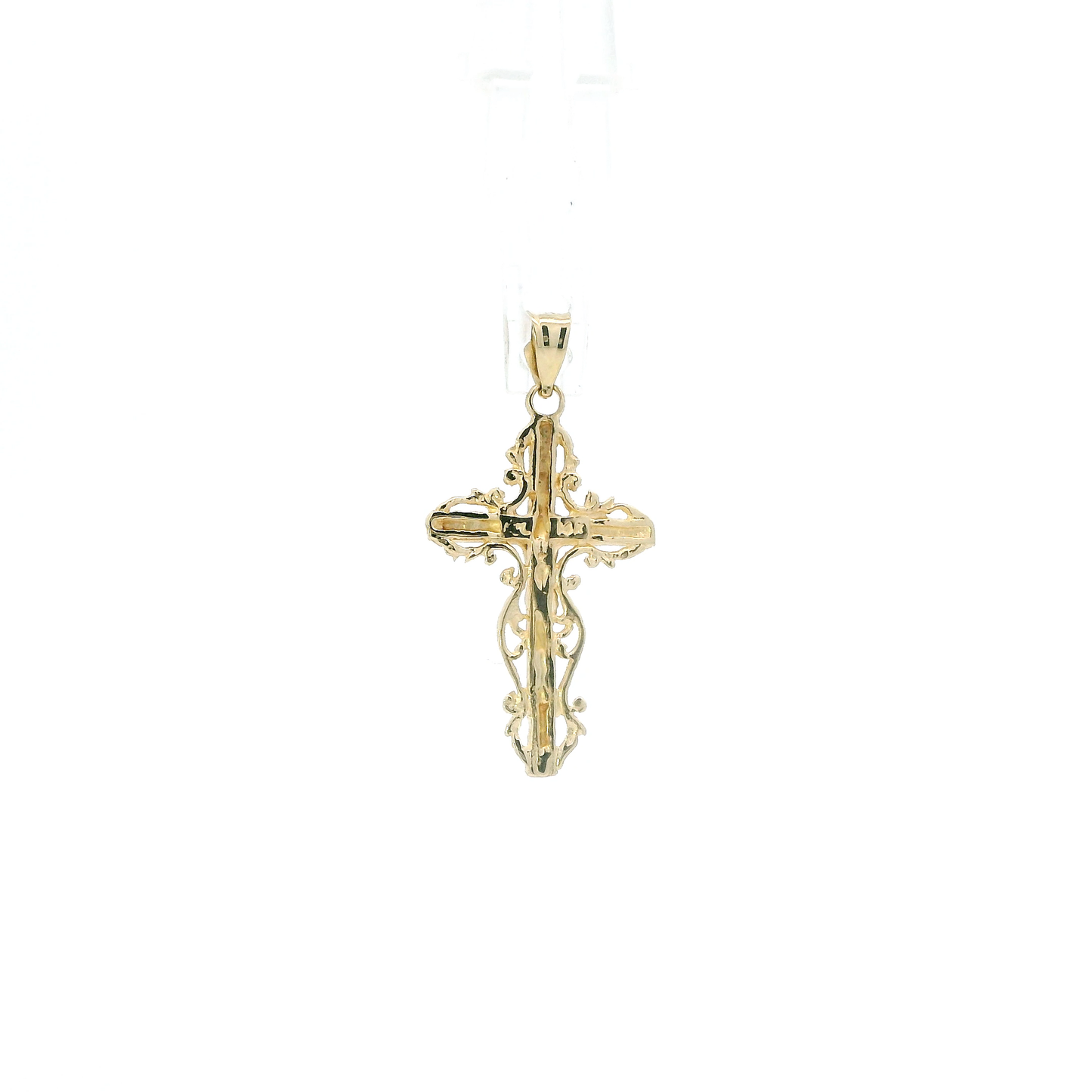 14K Yellow Gold Filigree Crucifix Pendant