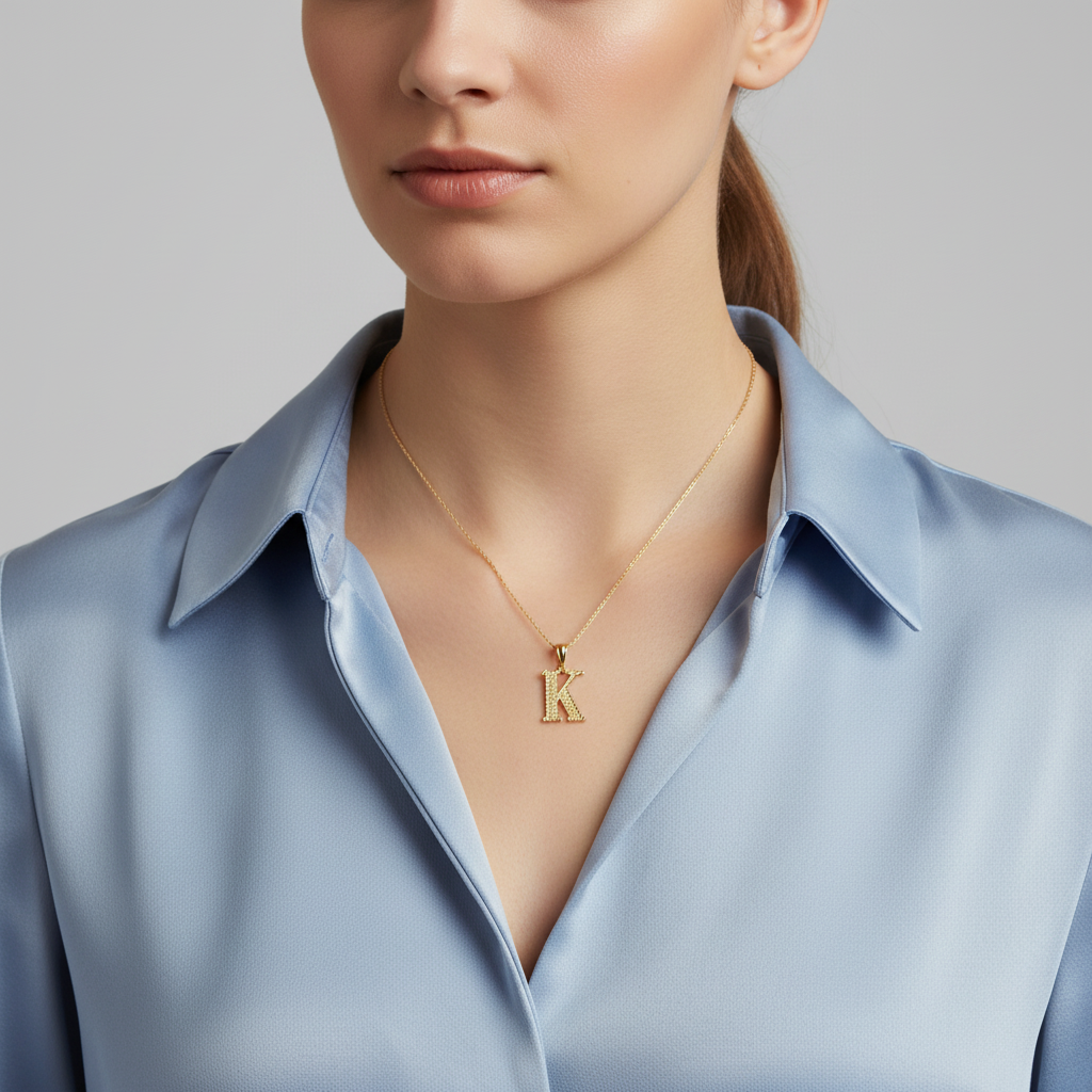 10K Yellow Gold Letter "K" Pendant