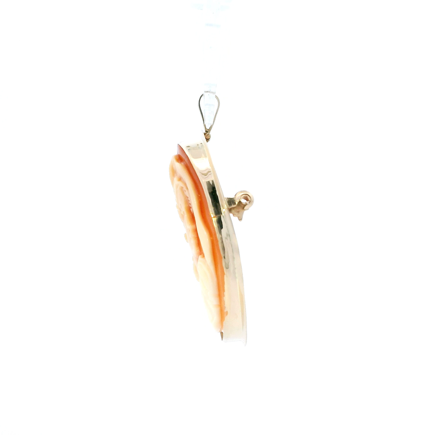 14K Yellow Gold Vintage Shell Camo Pendant