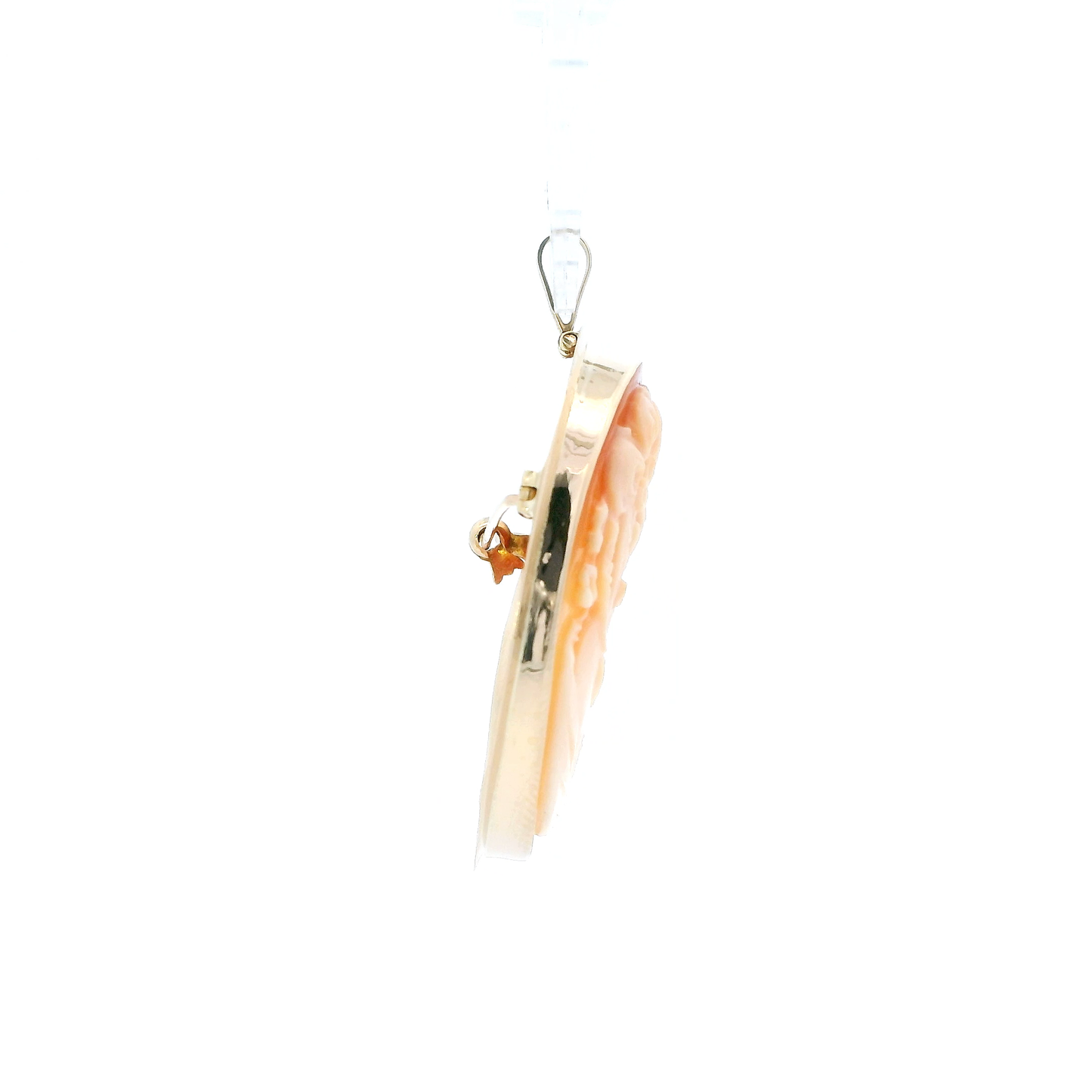 14K Yellow Gold Vintage Shell Camo Pendant