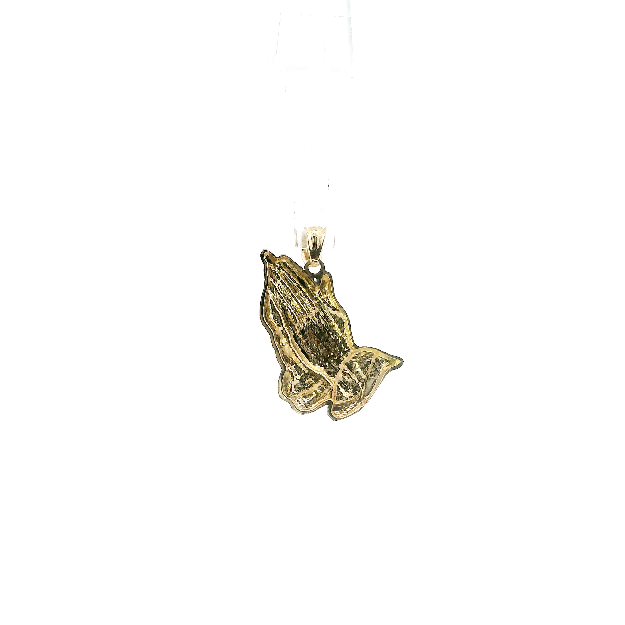 10K Yellow Gold Praying Hands Pendant