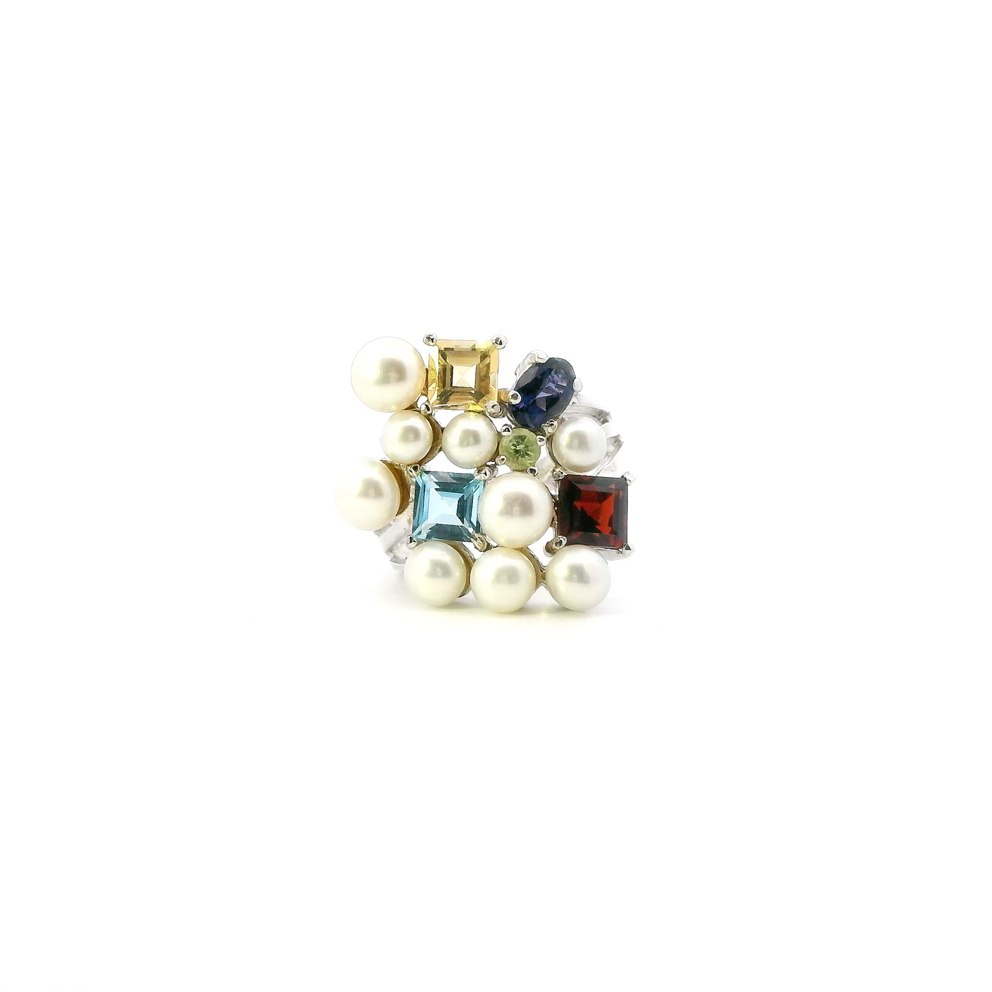 Ross Simon Silver Fresh Water Pearls & Gemstones Womens Ring
