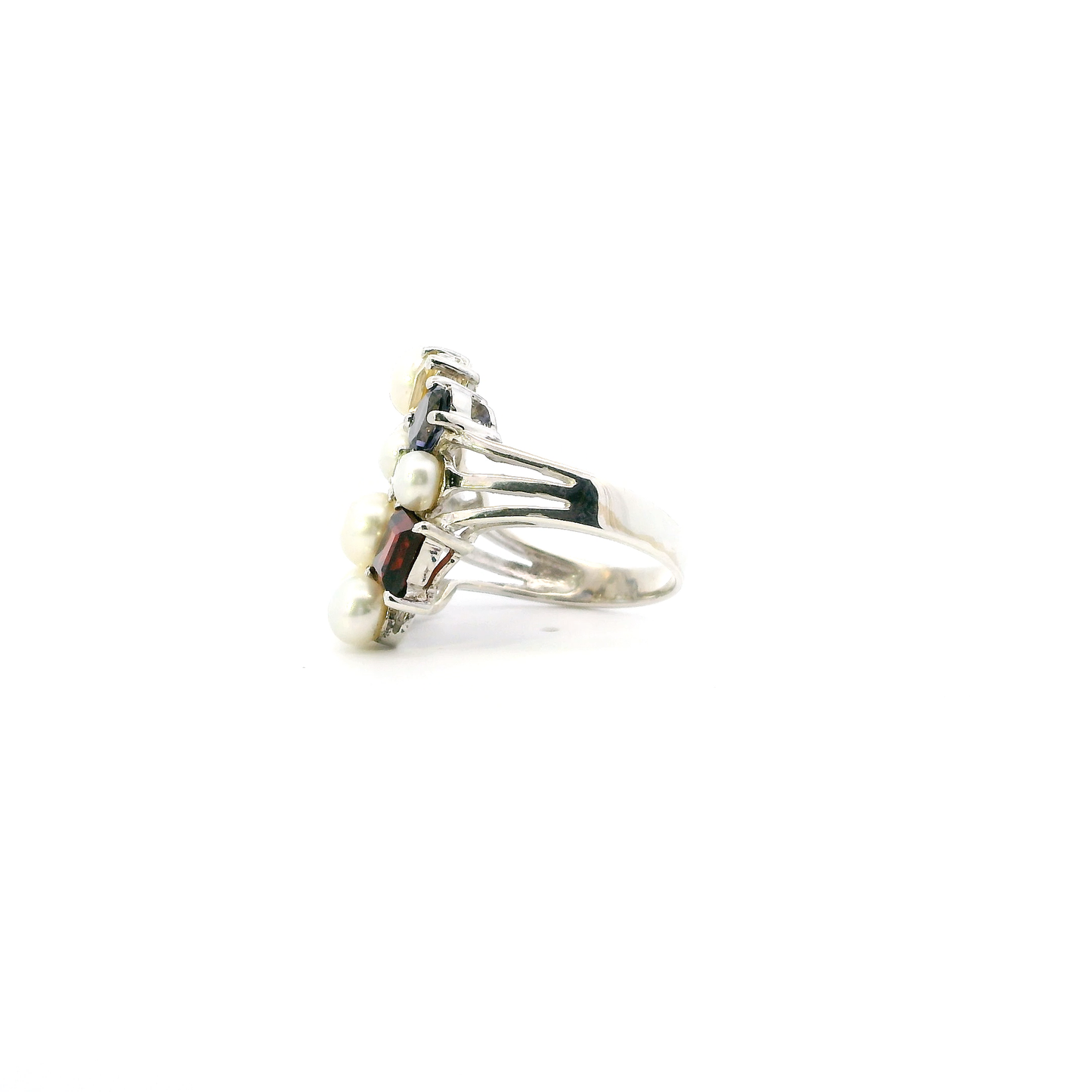 Ross Simon Silver Fresh Water Pearls & Gemstones Womens Ring