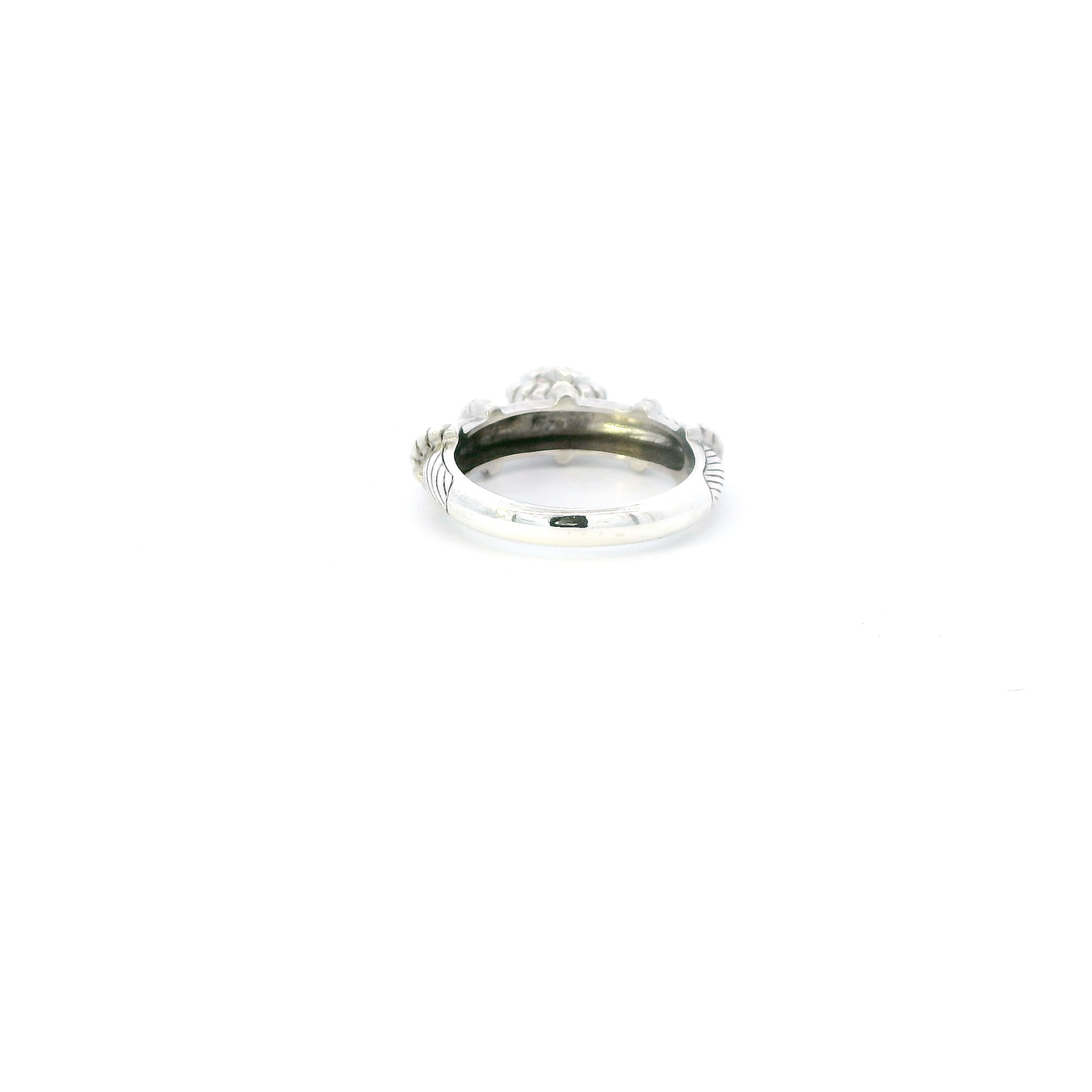 Sterling Silver Judith Ripka Heart Dangle Womens Ring