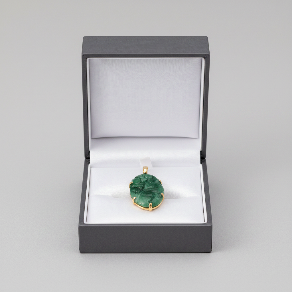 14K Yellow Gold Jade Pin/Pendant