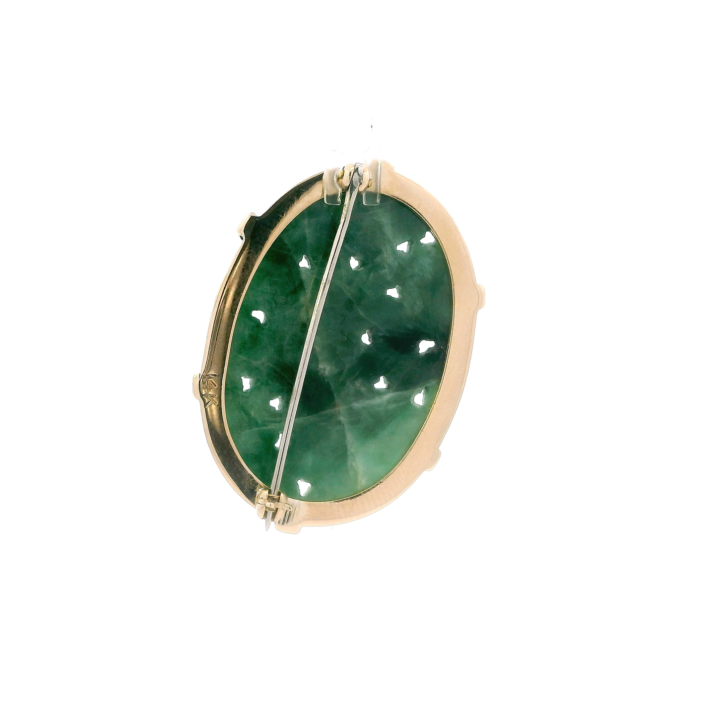 14K Yellow Gold Jade Pin/Pendant