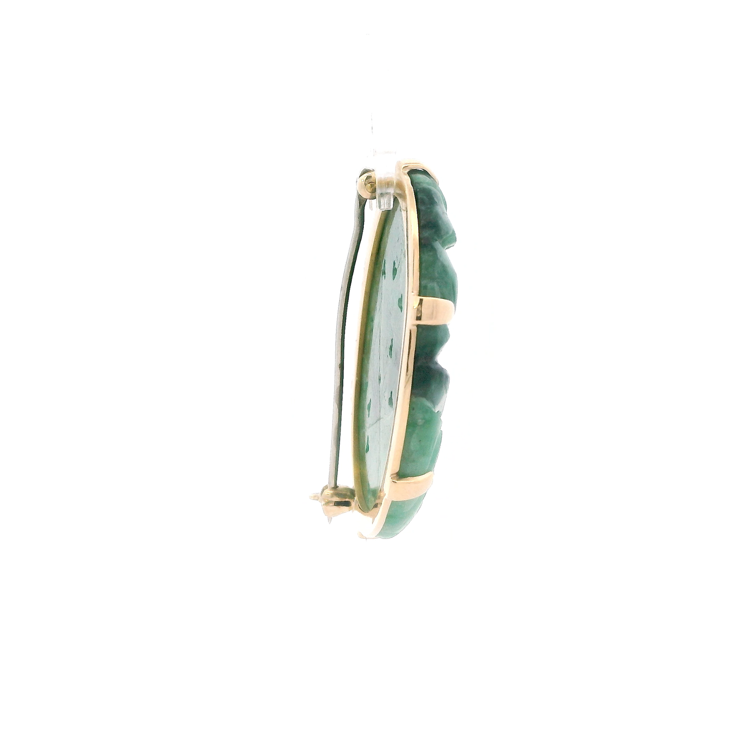 14K Yellow Gold Jade Pin/Pendant