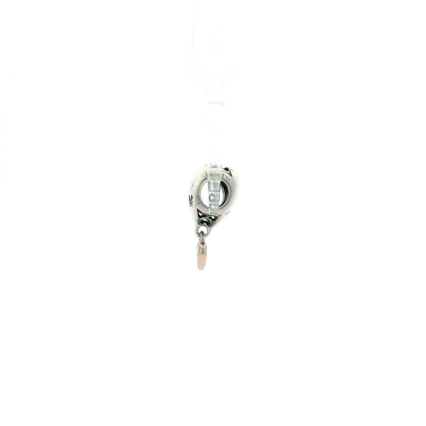 Pandora Sterling Silver Two Tone Love You Mom Dangle Heart Charm