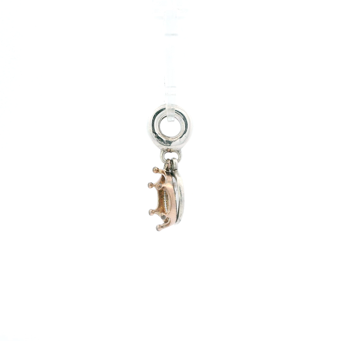 Pandora Sterling Silver & 14K Rose Gold Platted Queen & Regal Crown Dangle Charm
