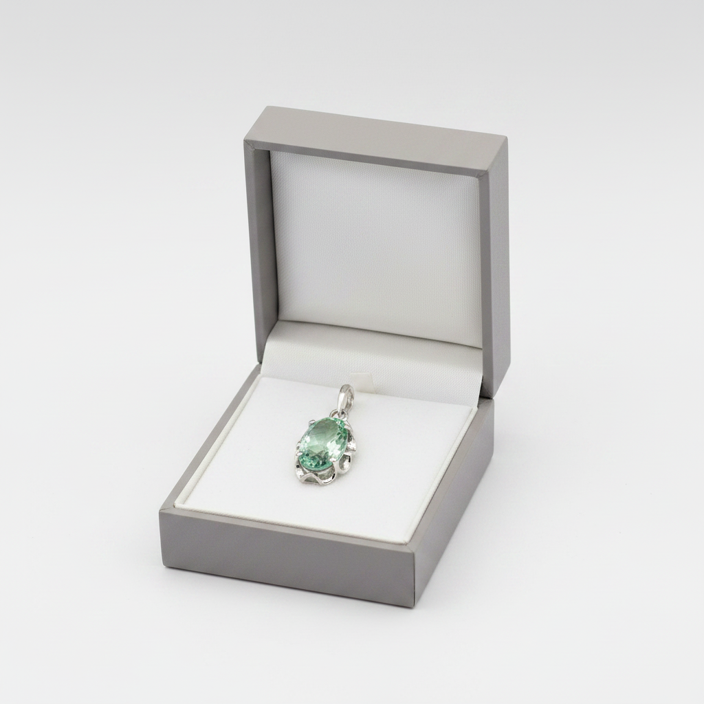 Sterling Silver Synthetic Russian Emerald Pendant