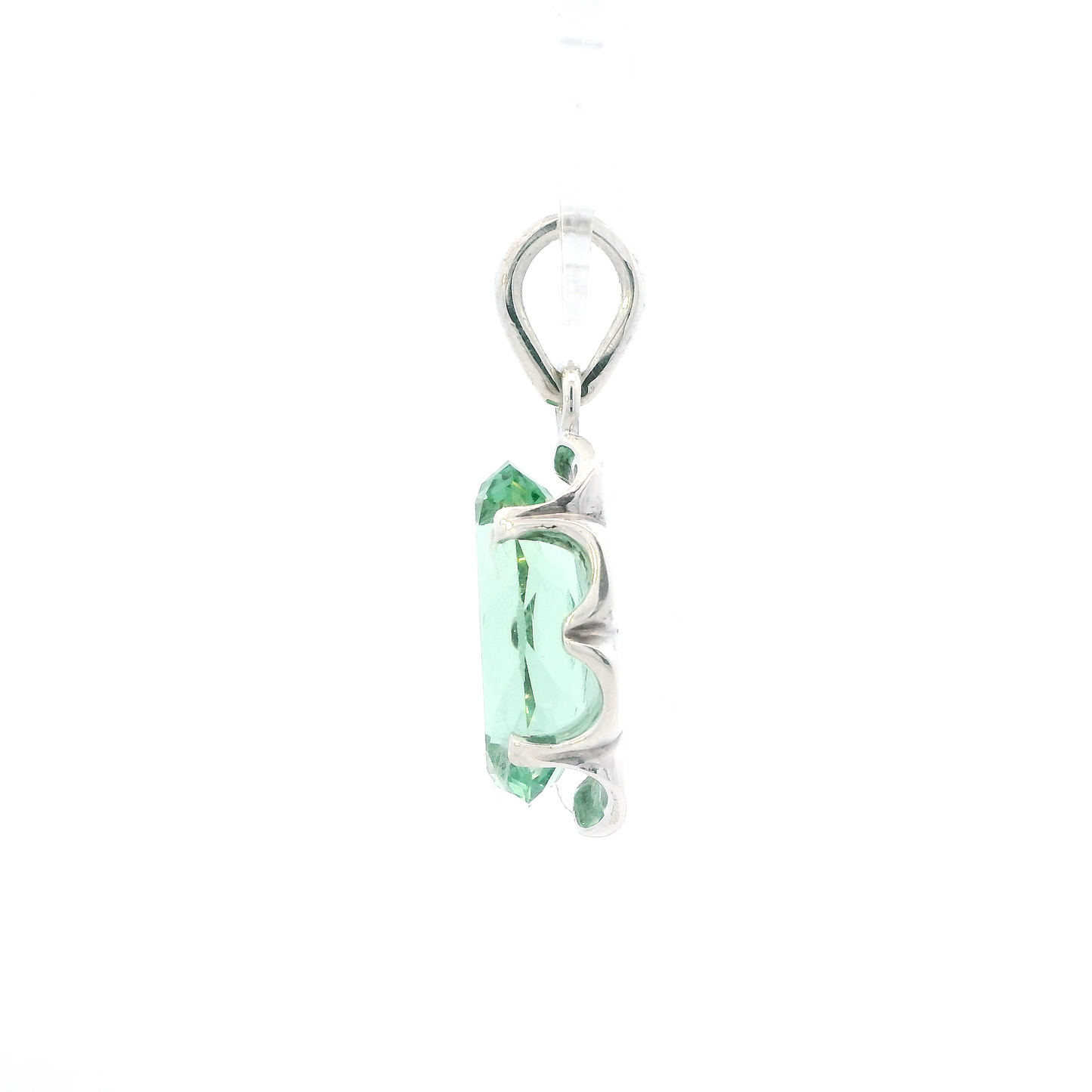 Sterling Silver Synthetic Russian Emerald Pendant