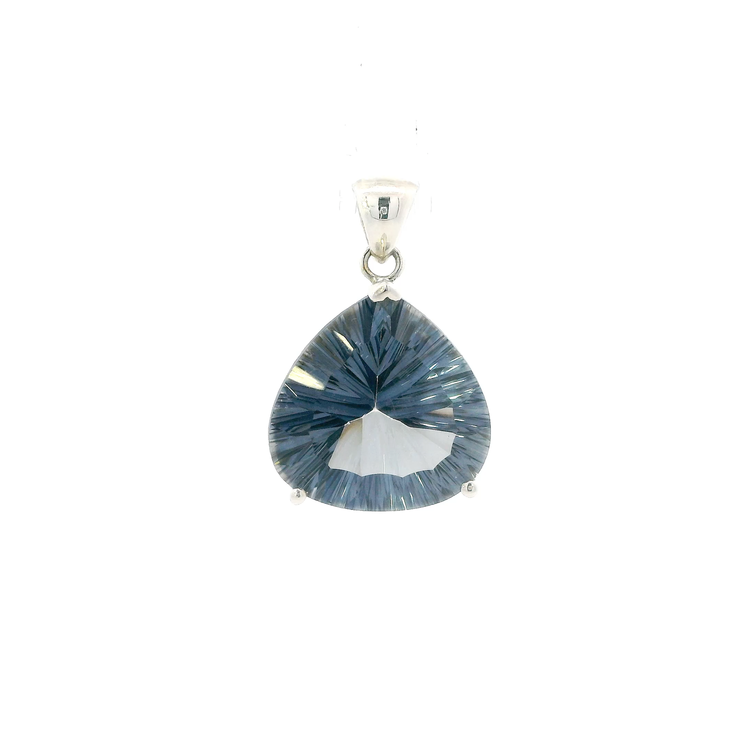 Sterling Silver Vintage "Tur-K" Blue Topaz Pendant