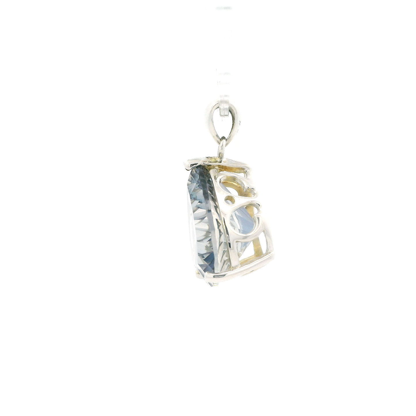 Sterling Silver Vintage "Tur-K" Blue Topaz Pendant
