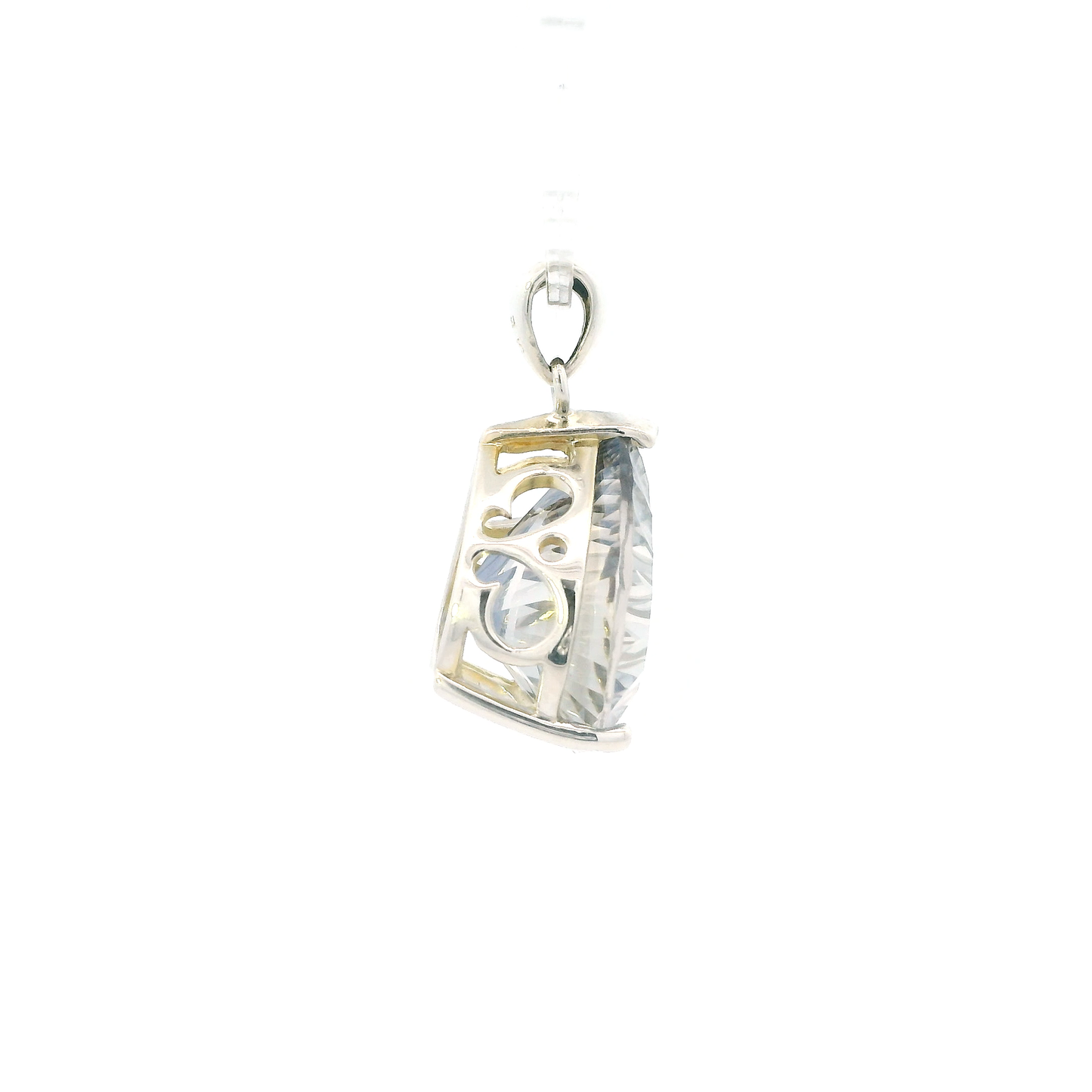 Sterling Silver Vintage "Tur-K" Blue Topaz Pendant