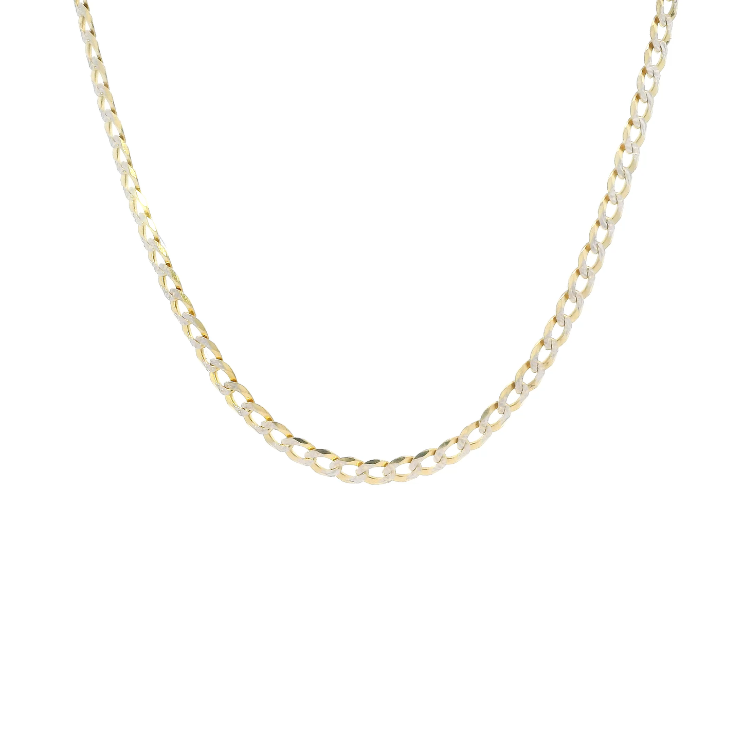 14K Yellow Gold 24" Diamond Cut Curb Chain