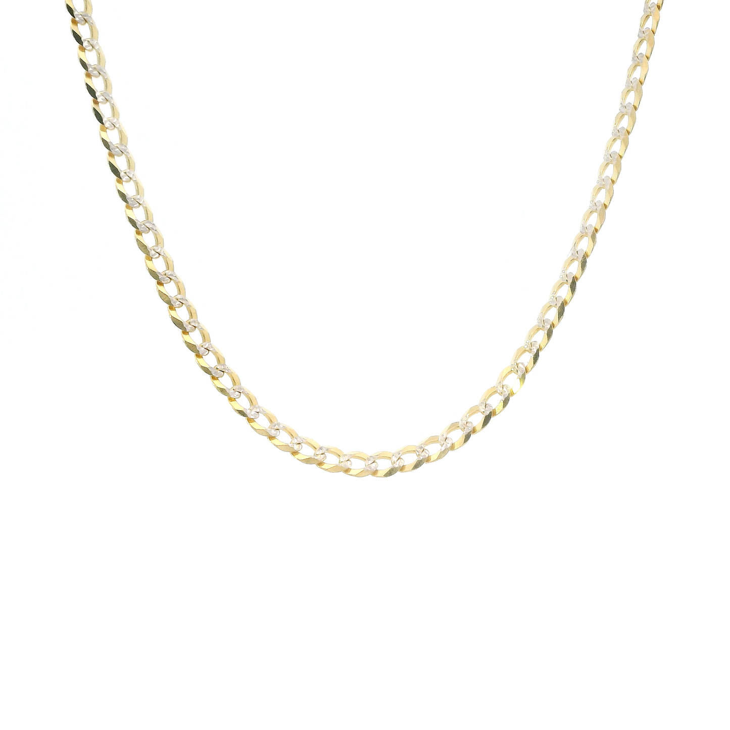 14K Yellow Gold 24" Diamond Cut Curb Chain