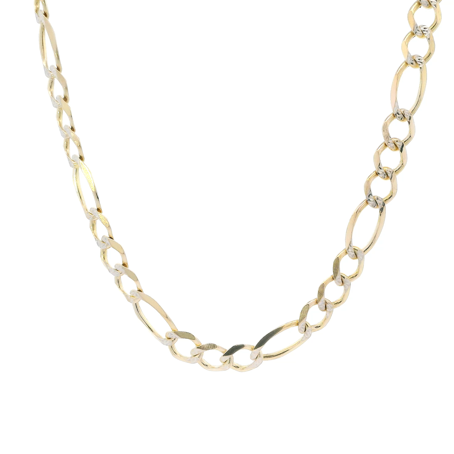 10K Yellow Gold 26" Diamond Cut Figaro Chain