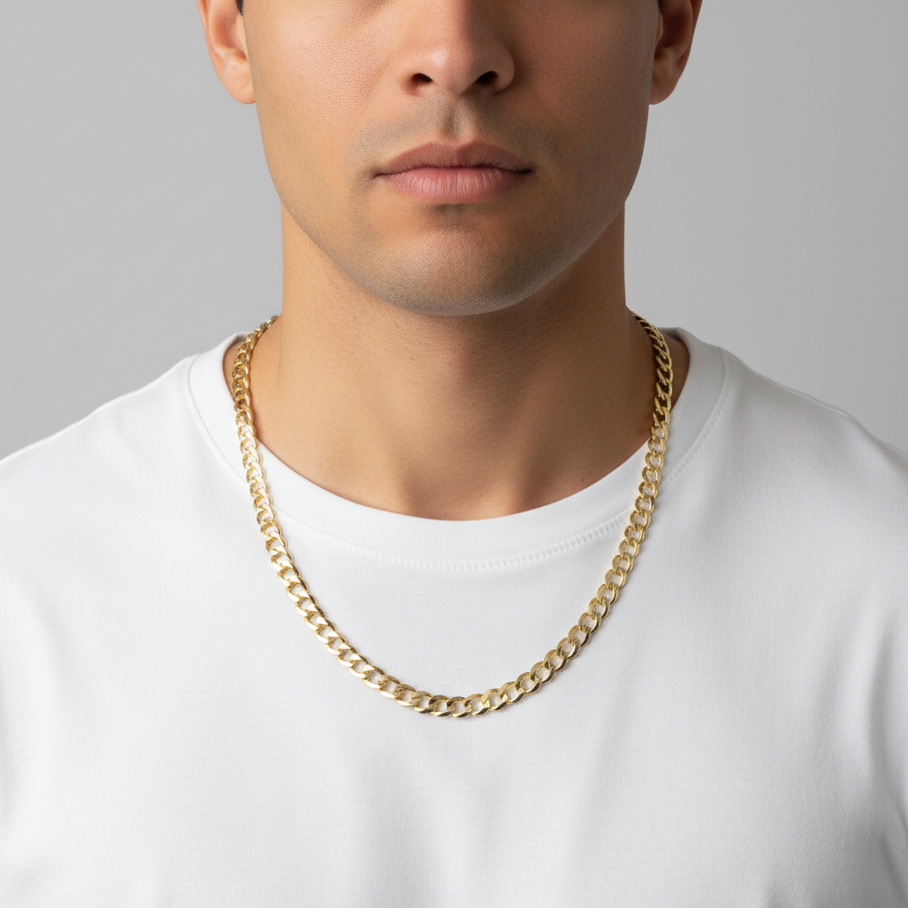 14K Yellow Gold 24" Curb Link Chain
