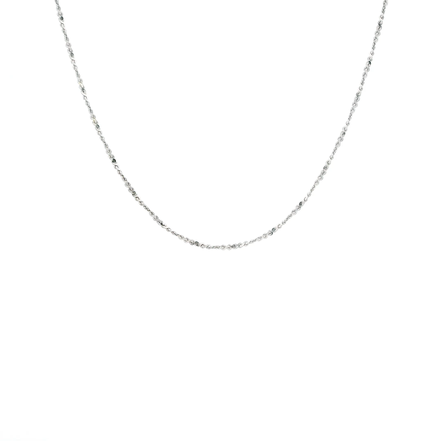 14K White Gold 24" Singapore Chain