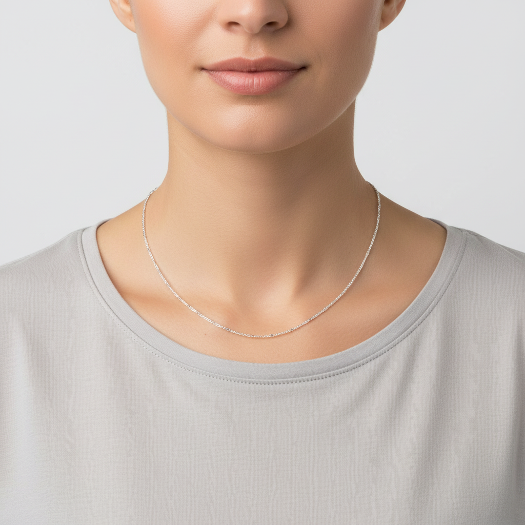 14K White Gold 24" Singapore Chain