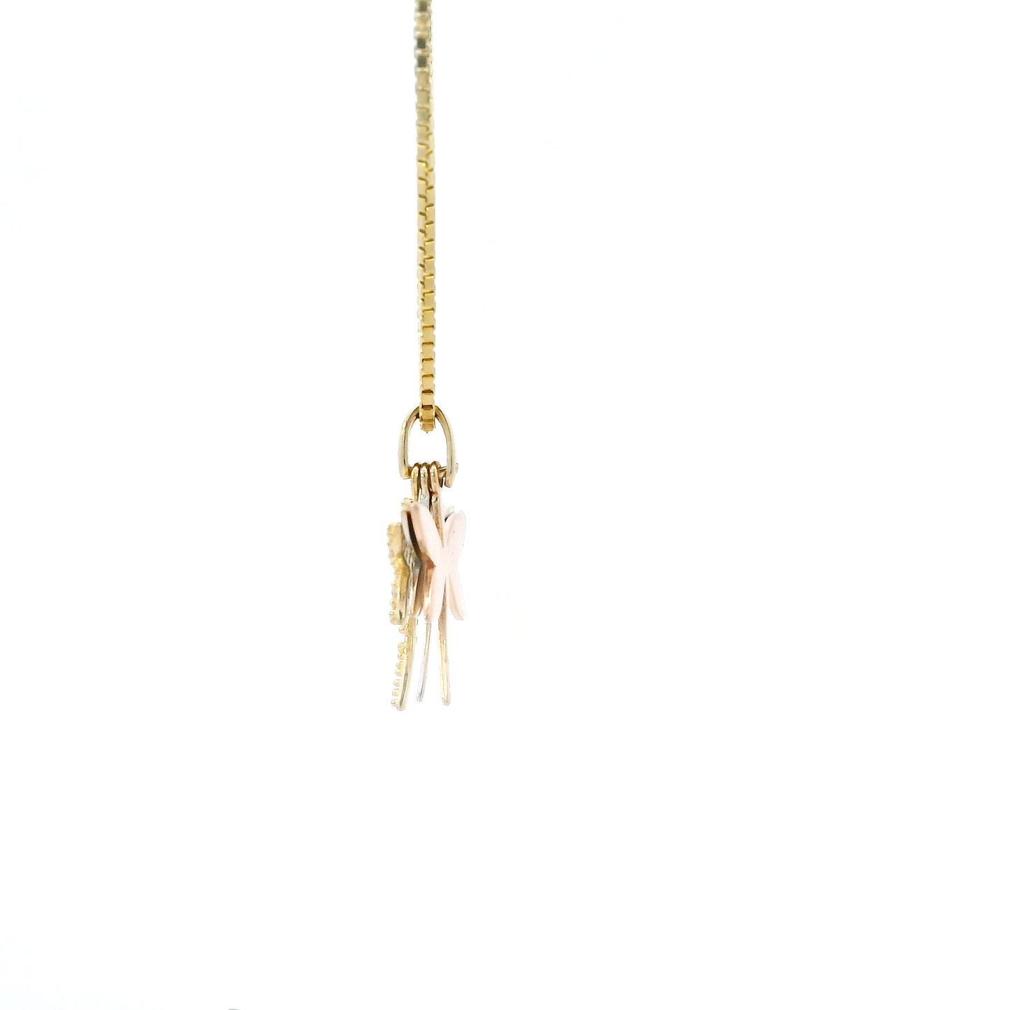 14K Yellow Gold 18" Box Chain & Dragonfly Pendant