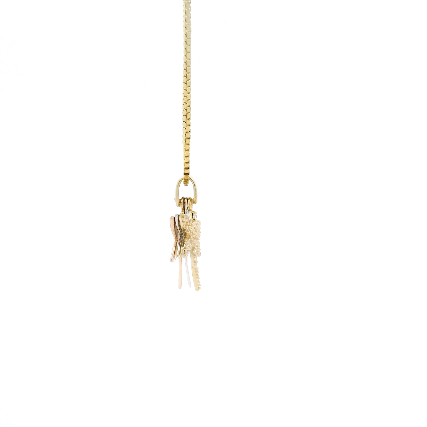 14K Yellow Gold 18" Box Chain & Dragonfly Pendant