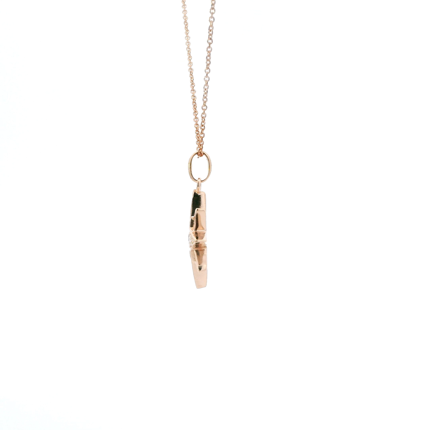14K Rose Gold Cable Chain & Diamond Star Pendant - 0.25ct