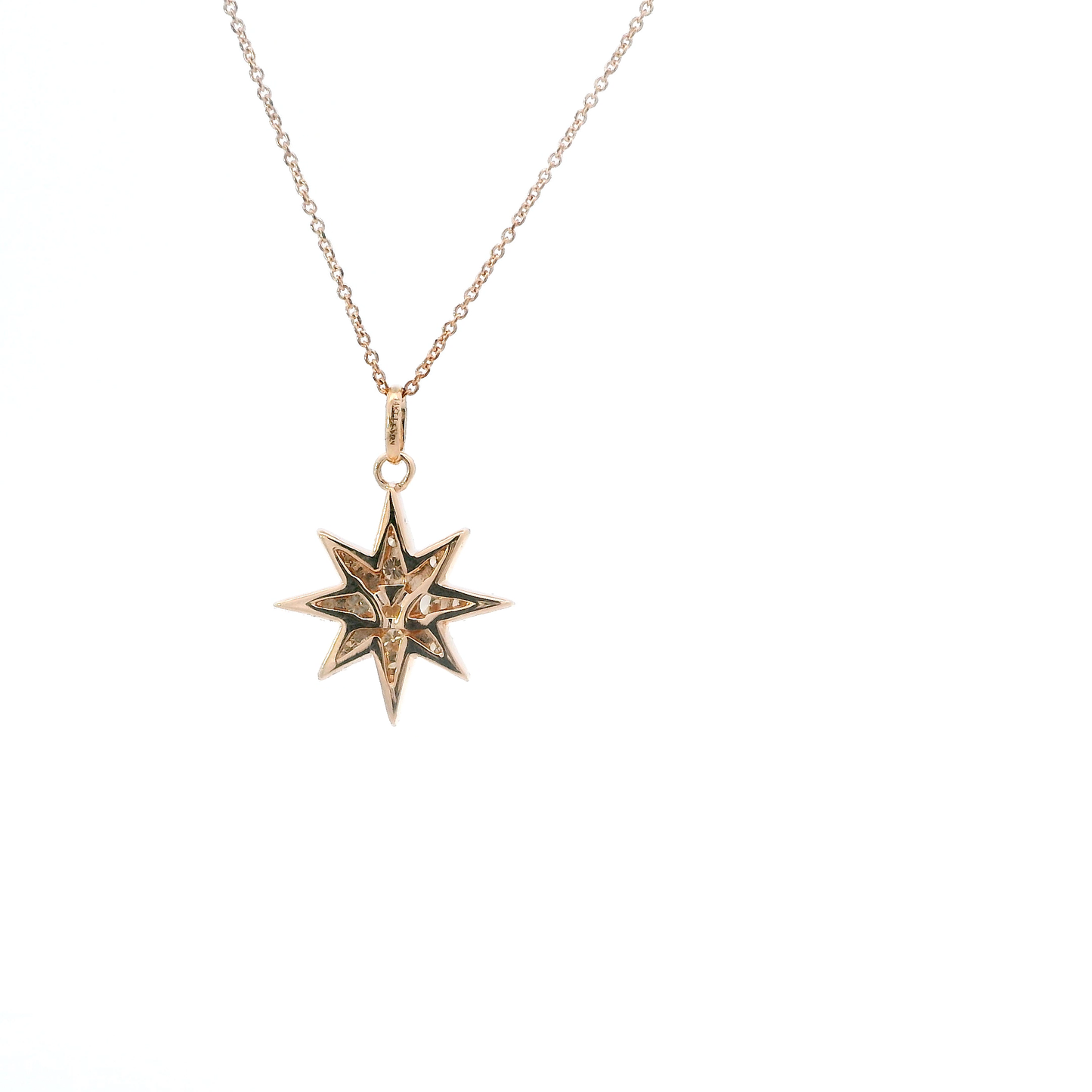 14K Rose Gold Cable Chain & Diamond Star Pendant - 0.25ct