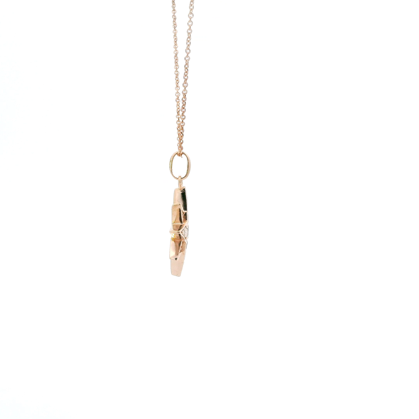 14K Rose Gold Cable Chain & Diamond Star Pendant - 0.25ct