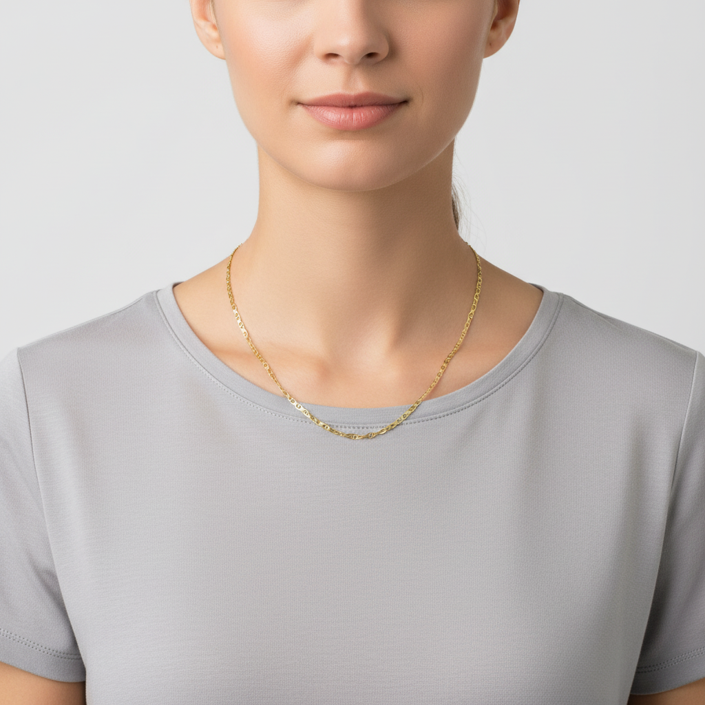14K Yellow Gold 18" Mariner Link Chain