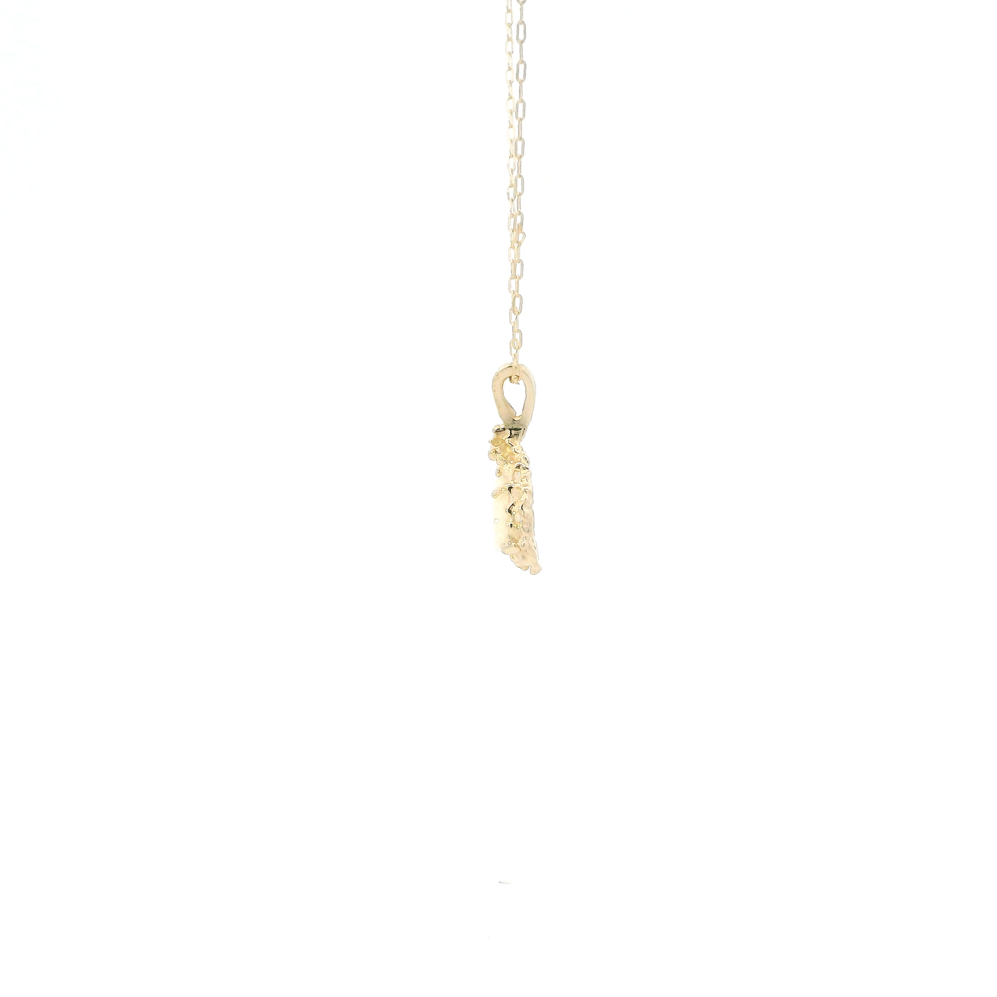14K Yellow Gold 18" Oval Link Chain & Pear Shape Opal Pendant