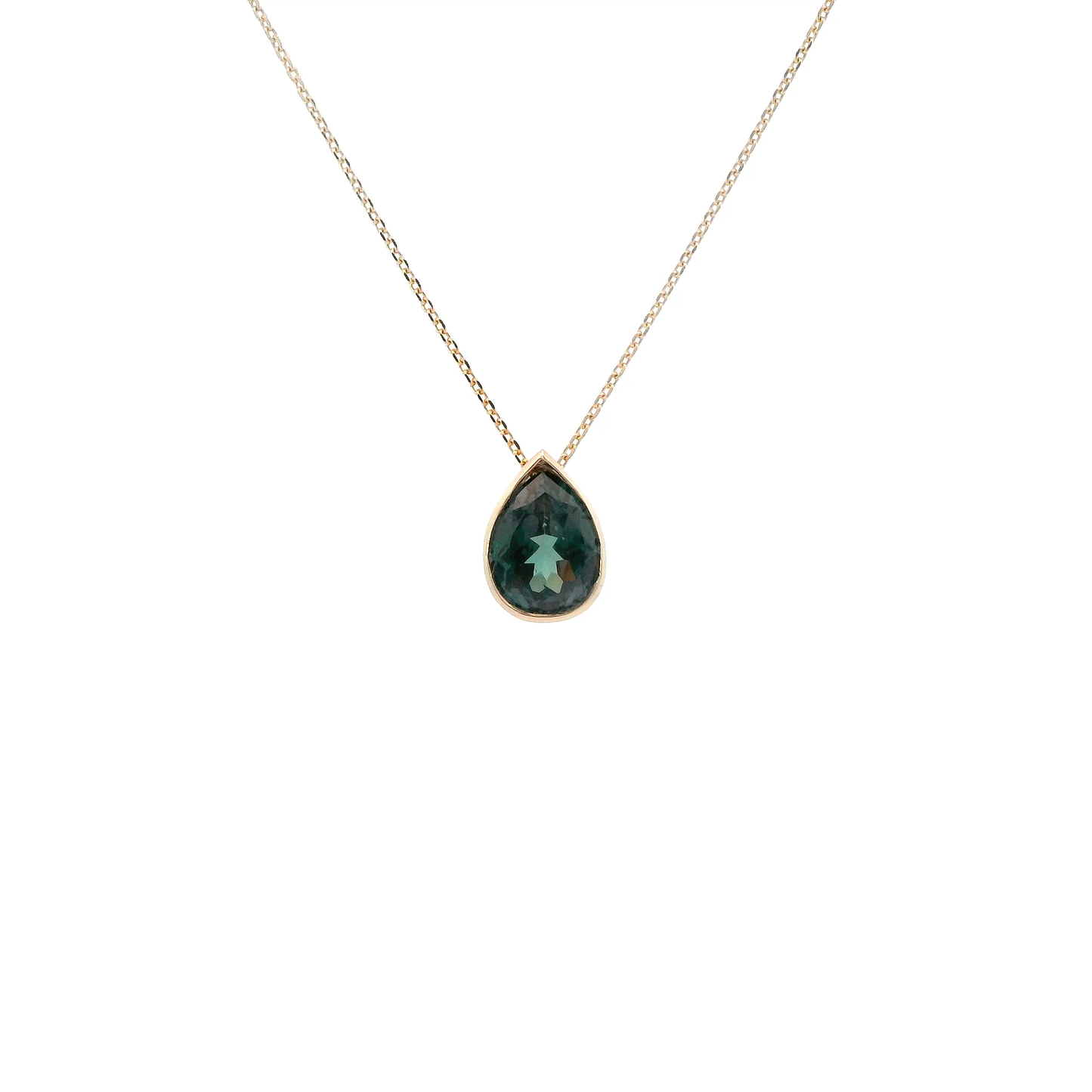 14K Rose Gold 18" Cable Chain & Alexandrite Pendant