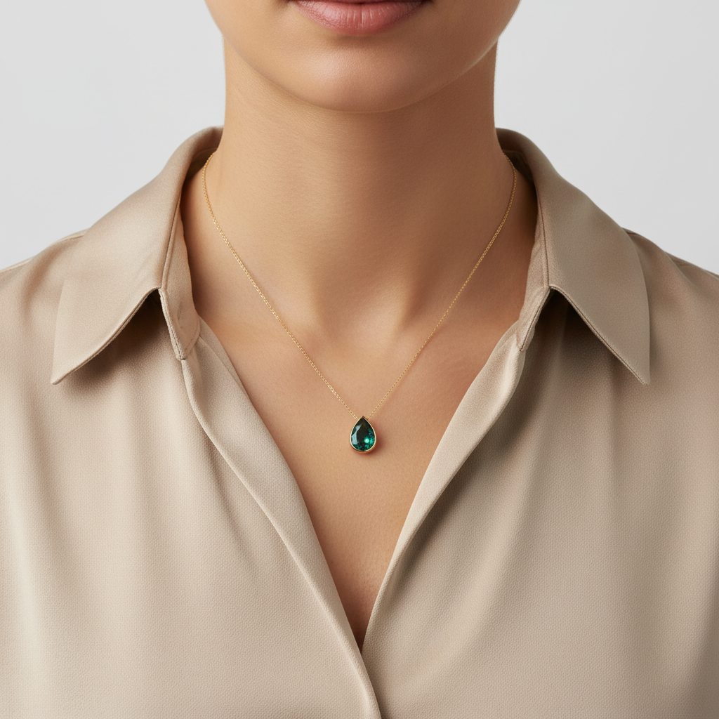 14K Rose Gold 18" Cable Chain & Alexandrite Pendant