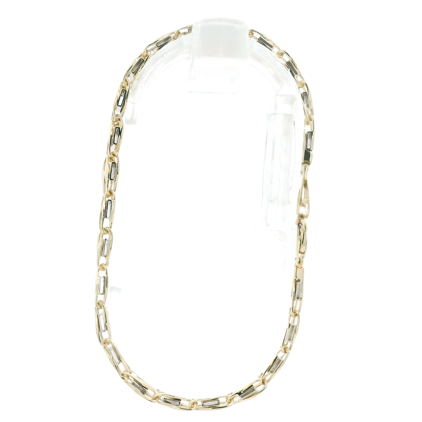 14K Yellow & White Gold 8.5" Railroad Link Bracelet