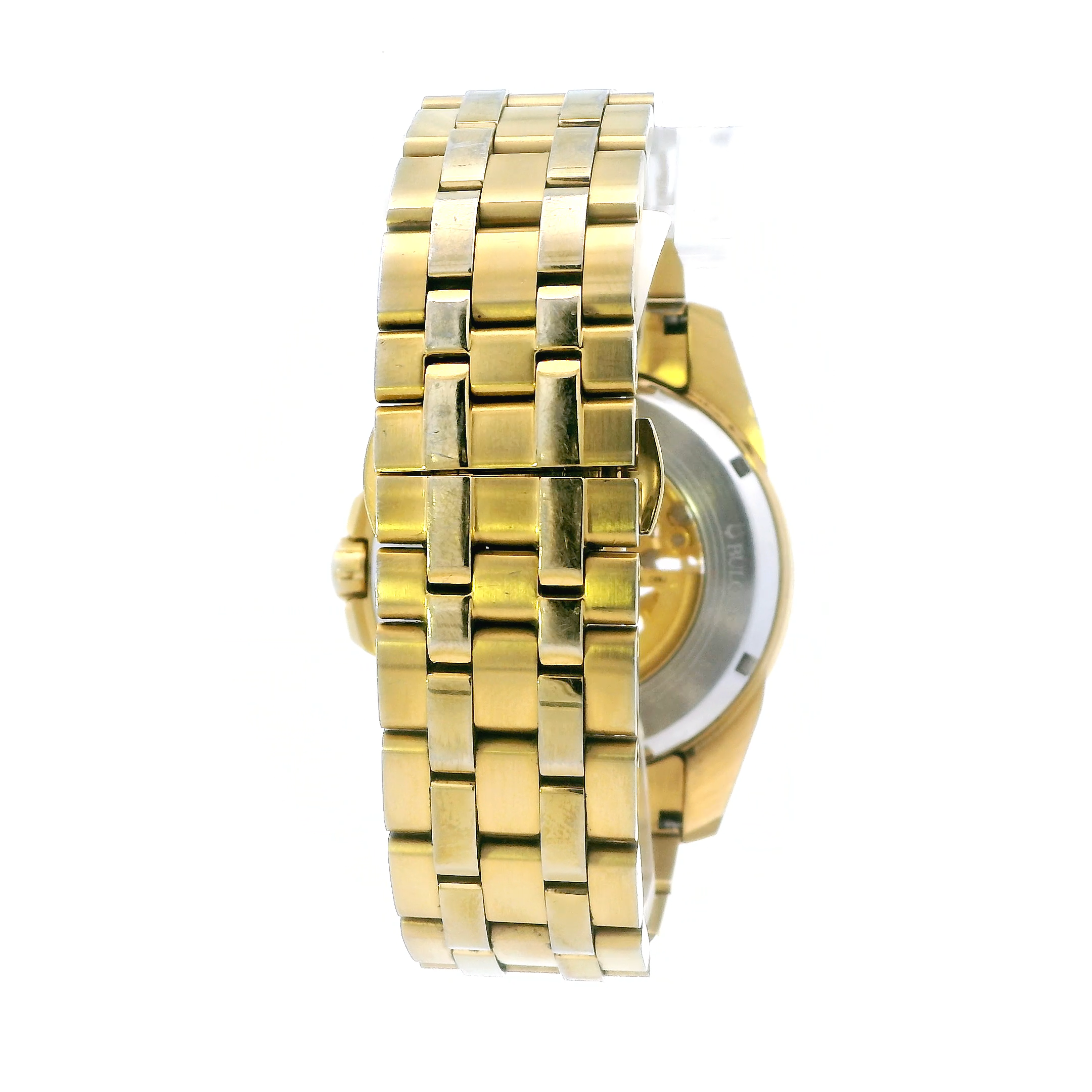 Bulova Sutton Automatic Gold Tone Skeleton Mens Wristwatch