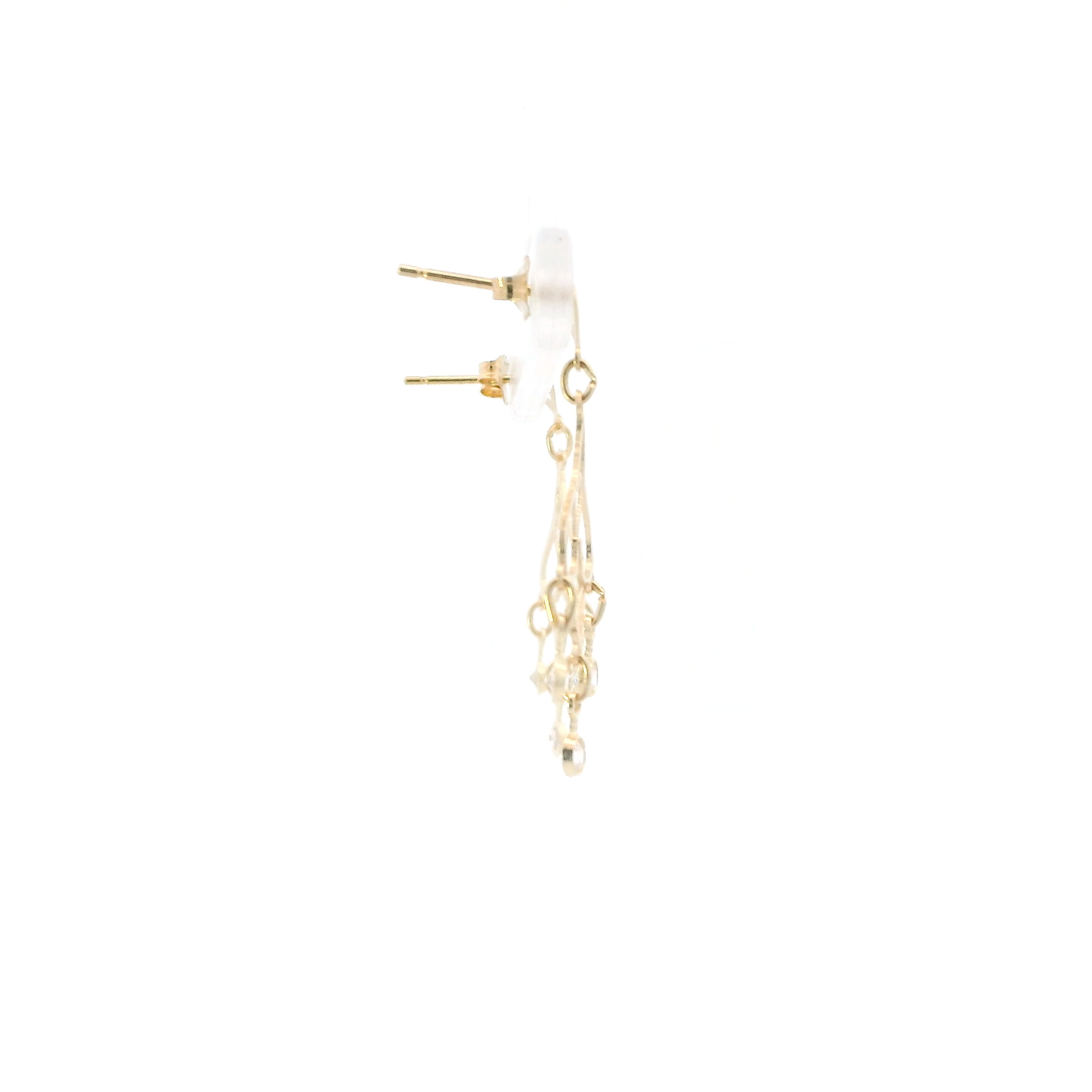 14K Yellow Gold Filigree Design Dangle Earrings