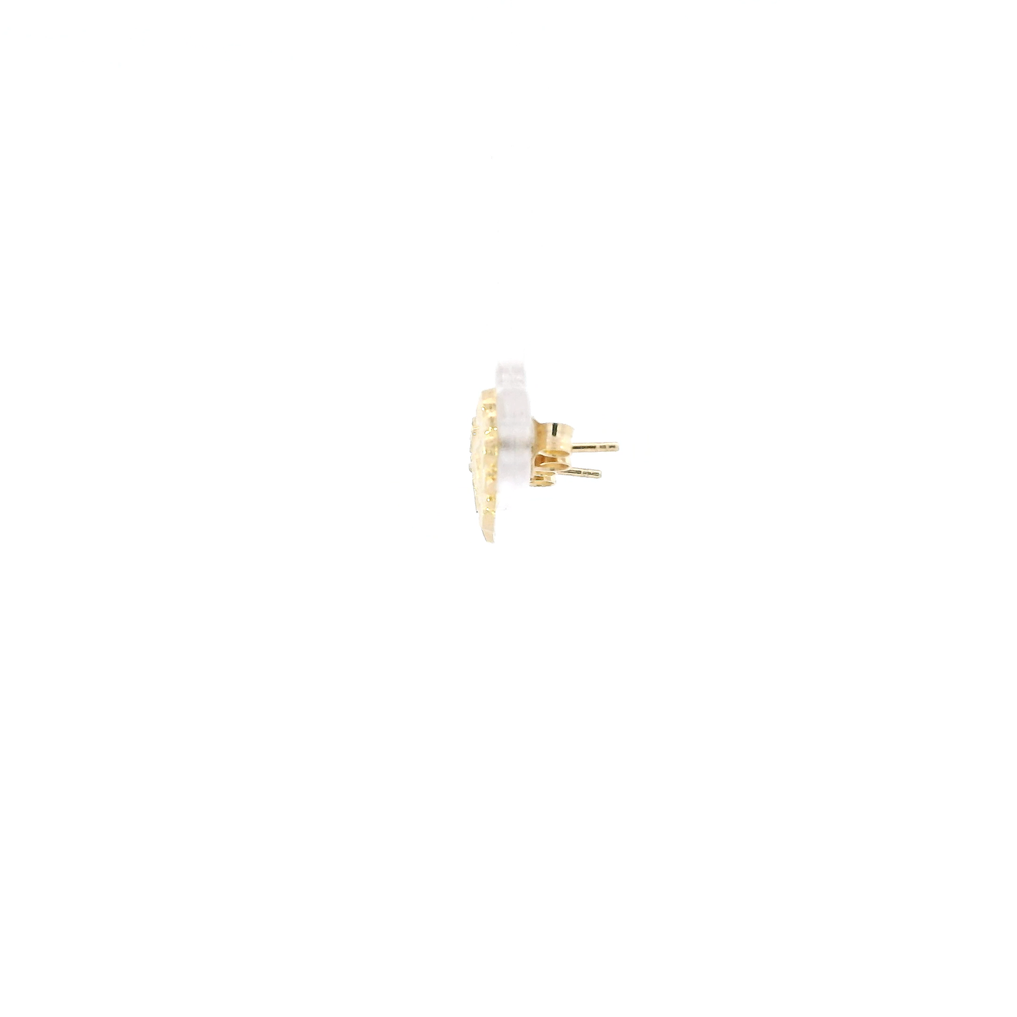 14K Yellow Gold Nugget Heart Stud Earrings