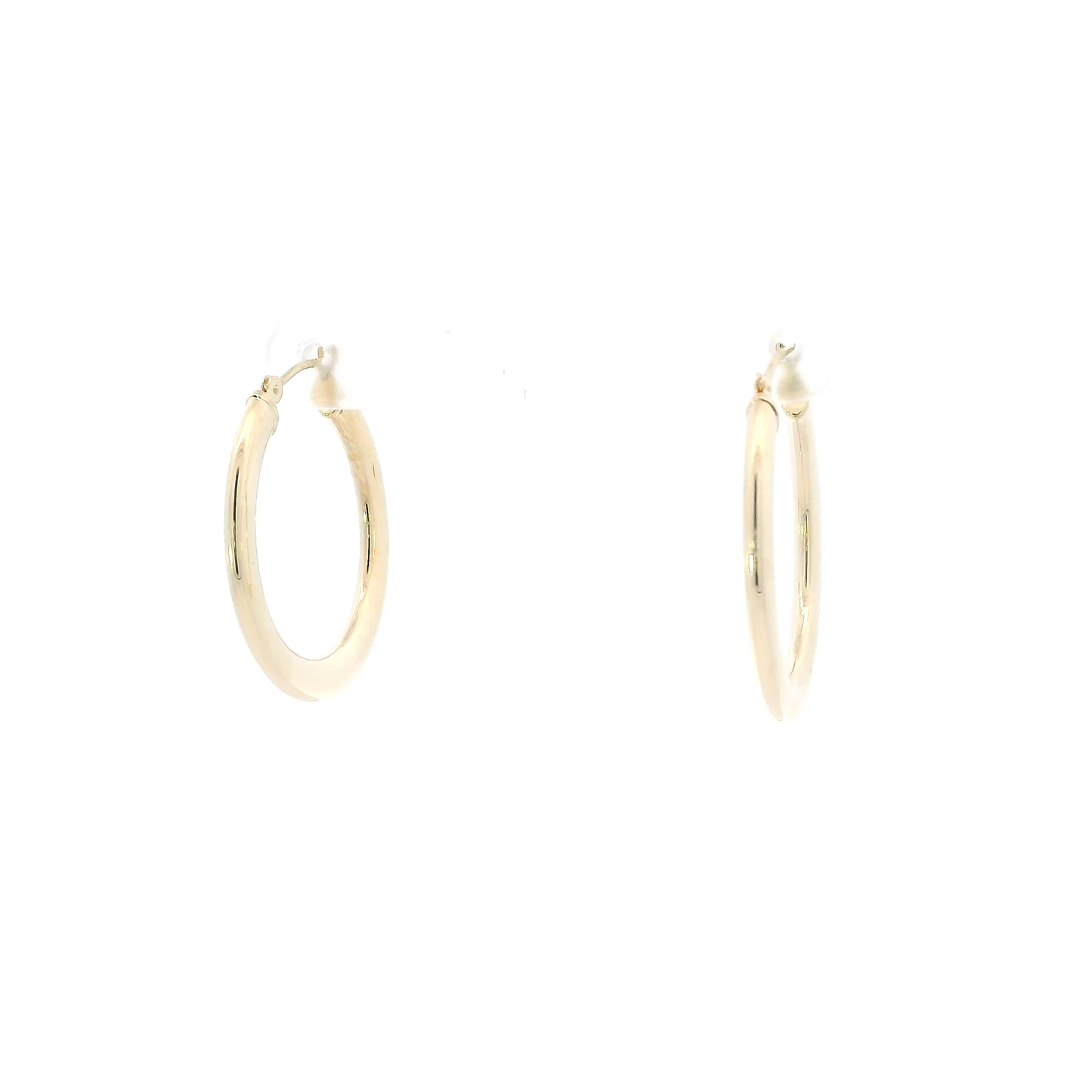 14K Yellow Gold Plain Hoop  Earrings