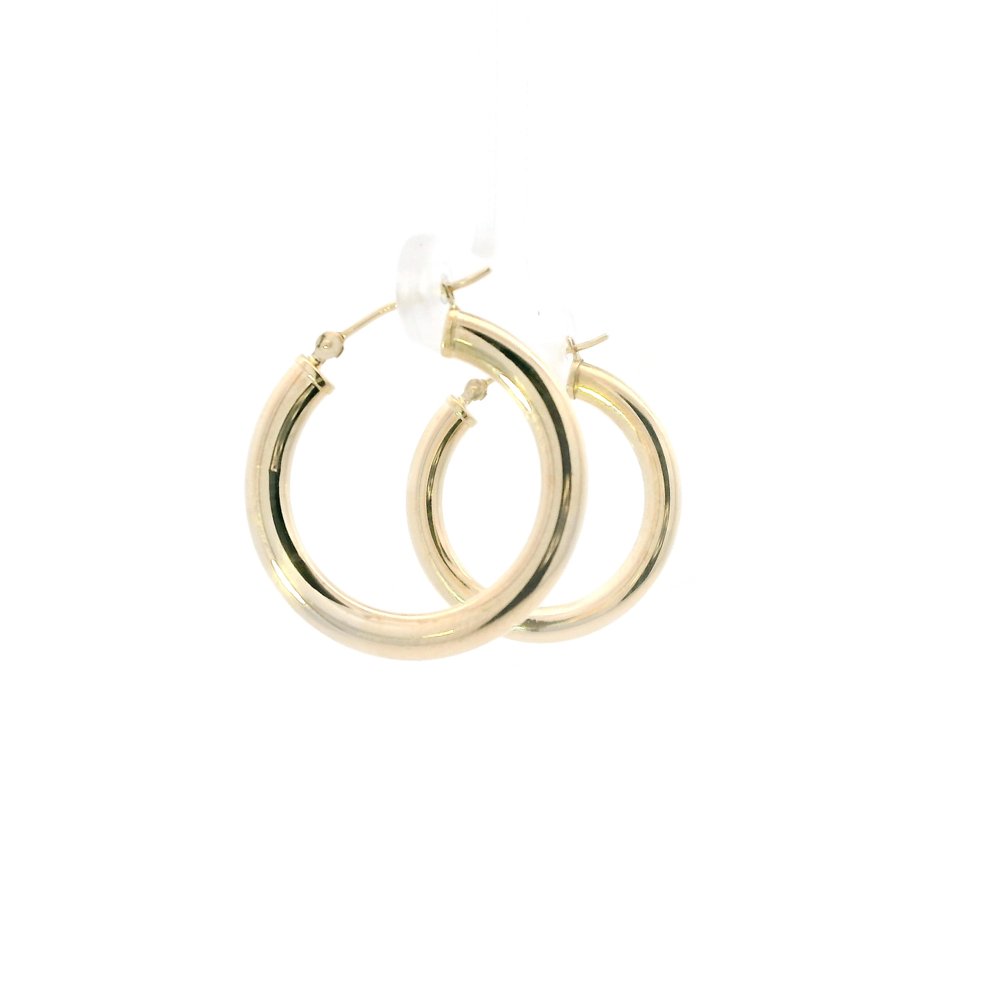 14K Yellow Gold Plain Hoop  Earrings