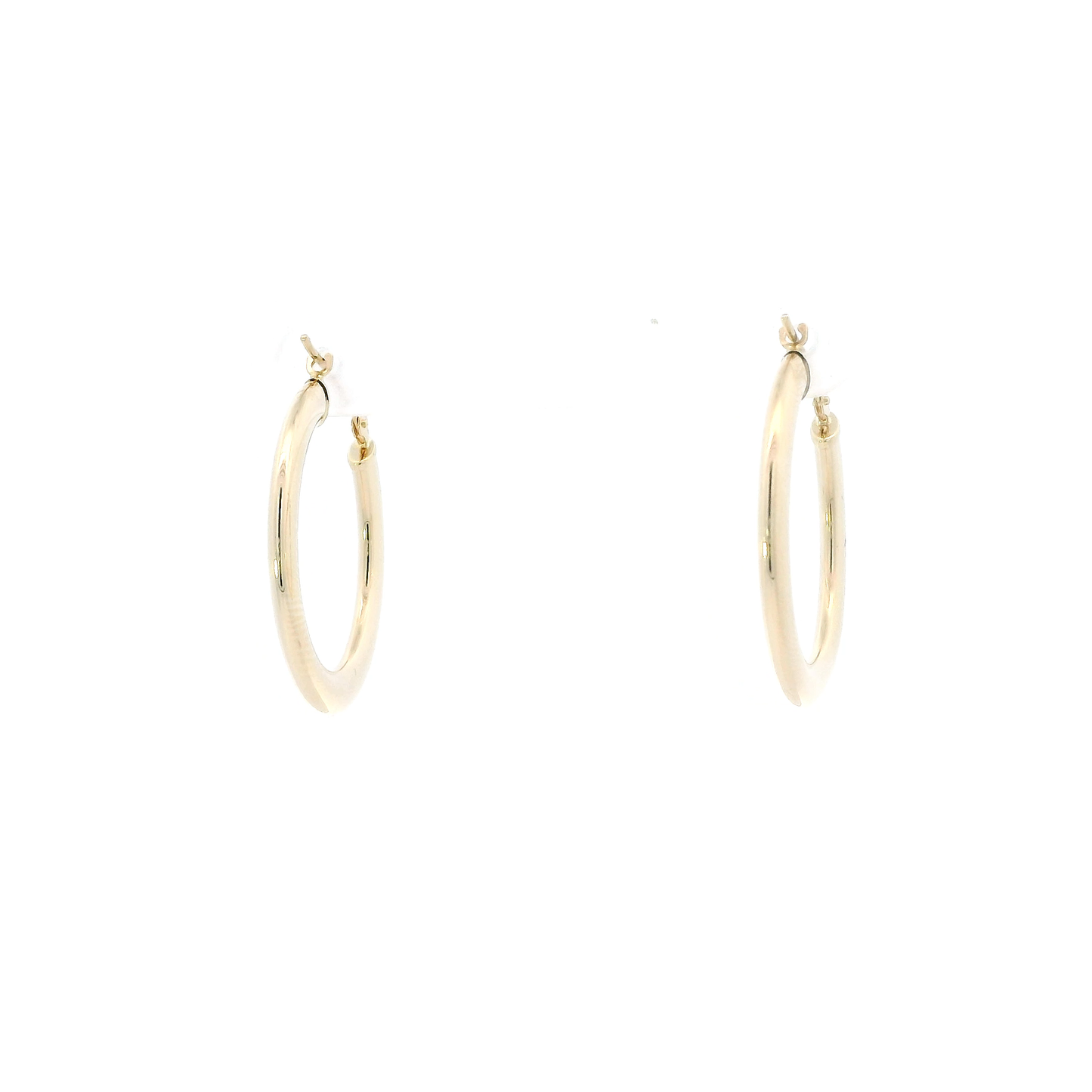 14K Yellow Gold Plain Hoop  Earrings