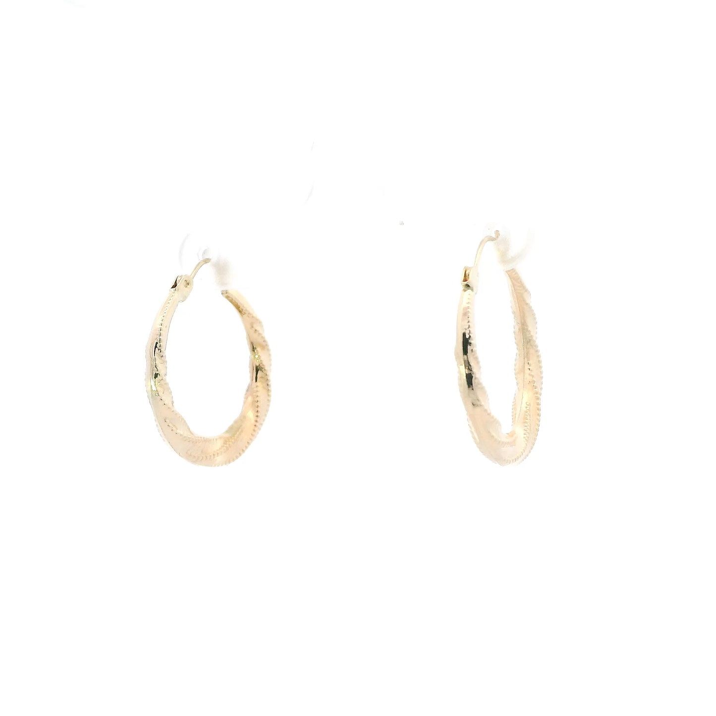 14K Yellow Gold Twisted Hoop Earrings
