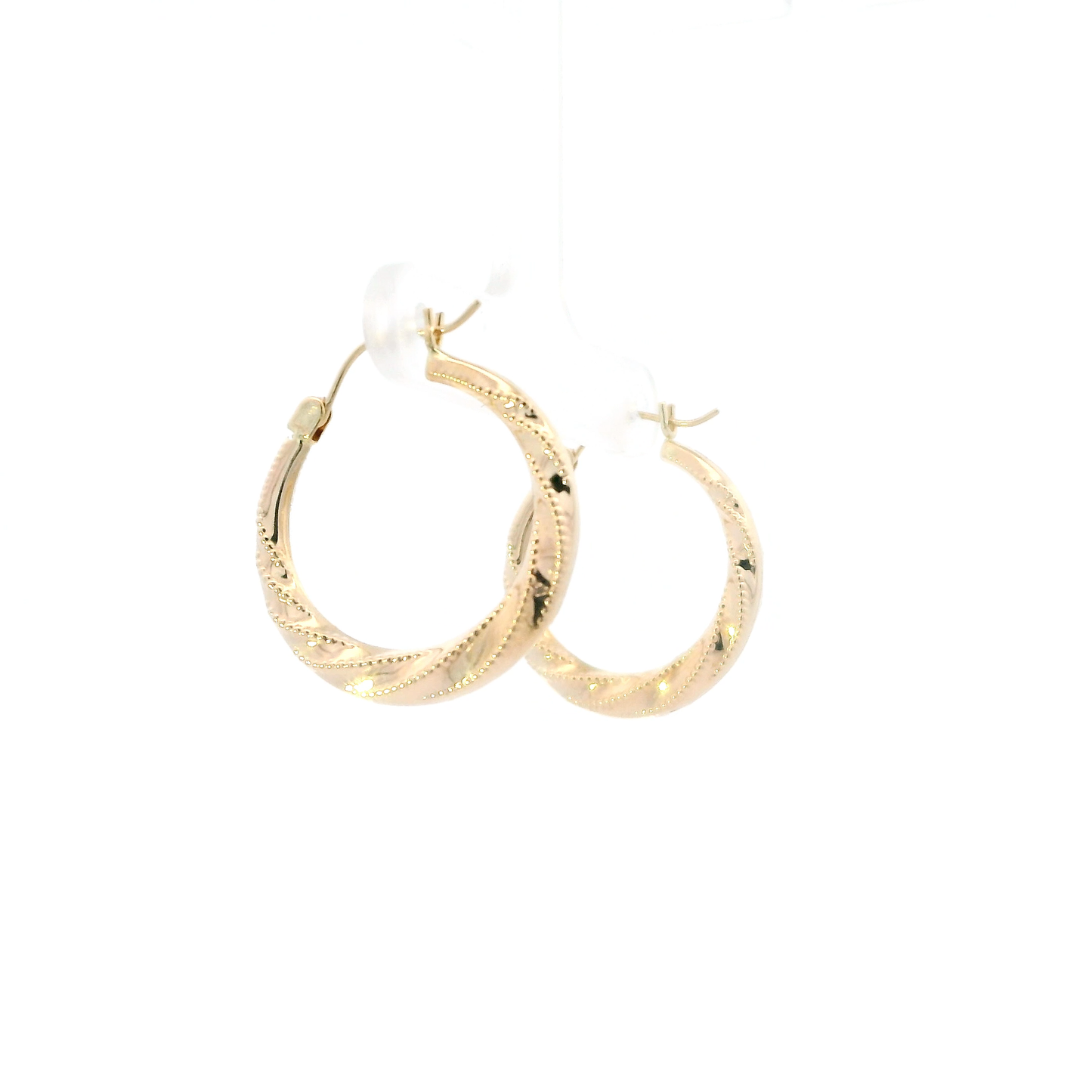 14K Yellow Gold Twisted Hoop Earrings