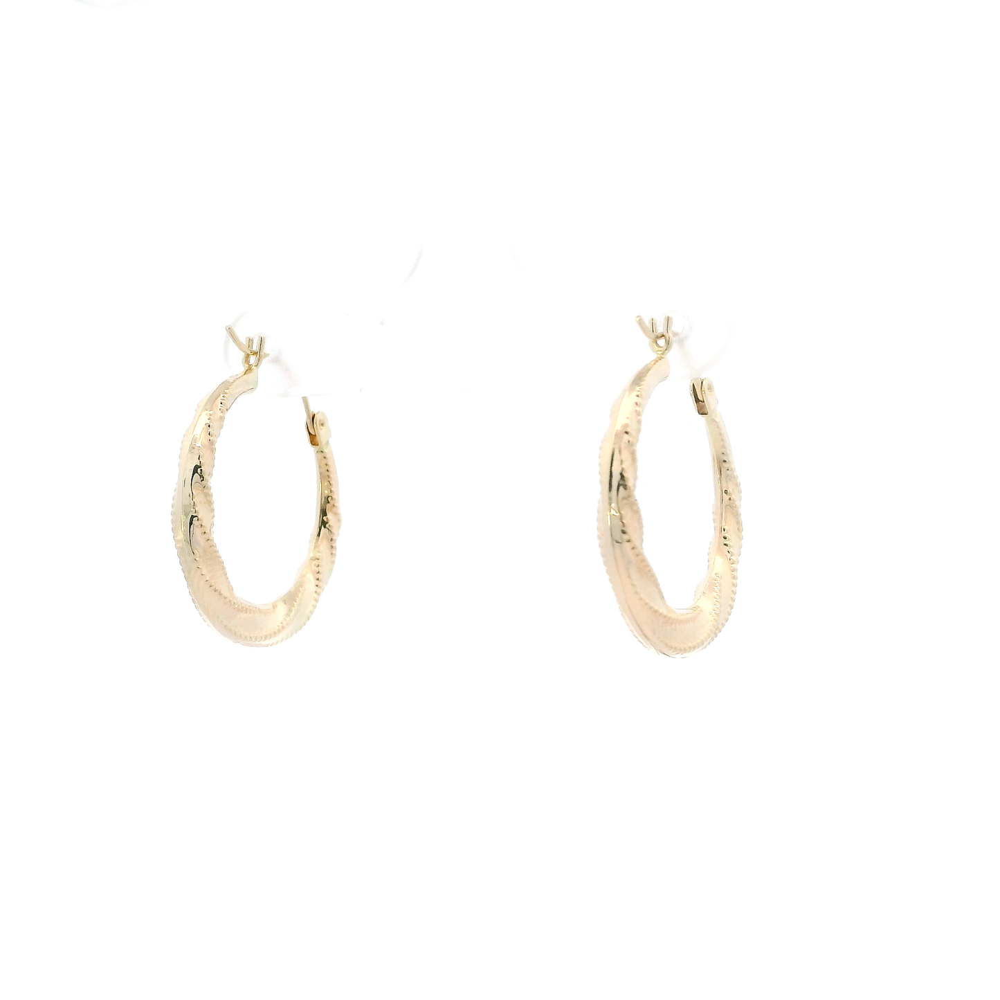 14K Yellow Gold Twisted Hoop Earrings