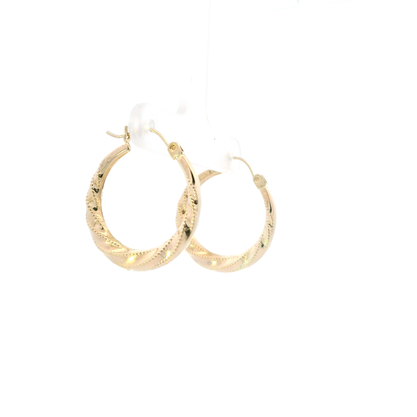 14K Yellow Gold Twisted Hoop Earrings