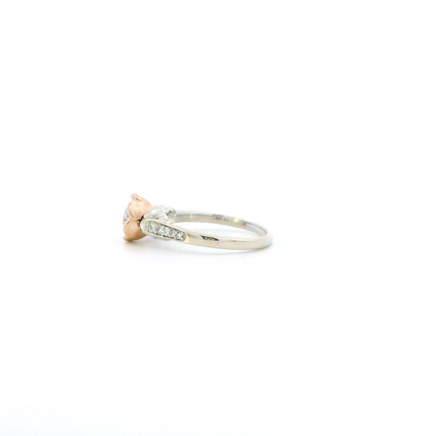 14K White & Rose Gold Diamond Disney Enchanted "Belle Rose" Engagement Ring - 0.25ct