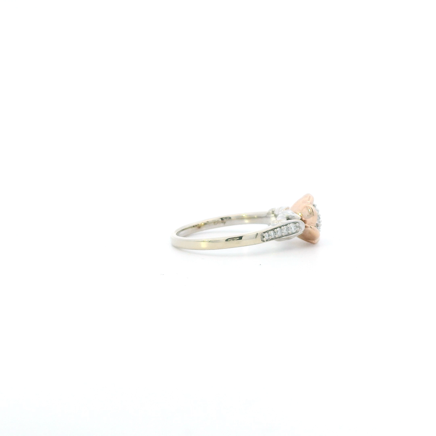 14K White & Rose Gold Diamond Disney Enchanted "Belle Rose" Engagement Ring - 0.25ct