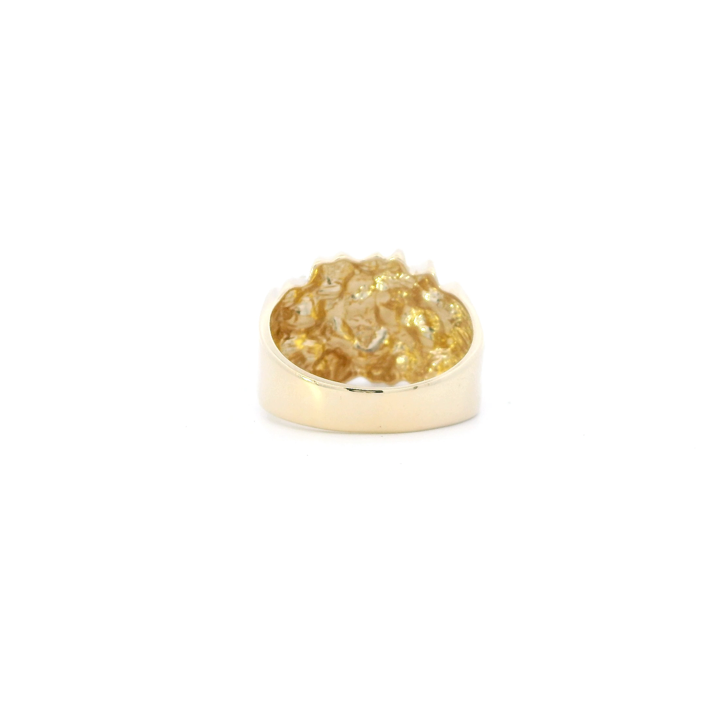 14K Yellow Gold Nugget Mens Ring